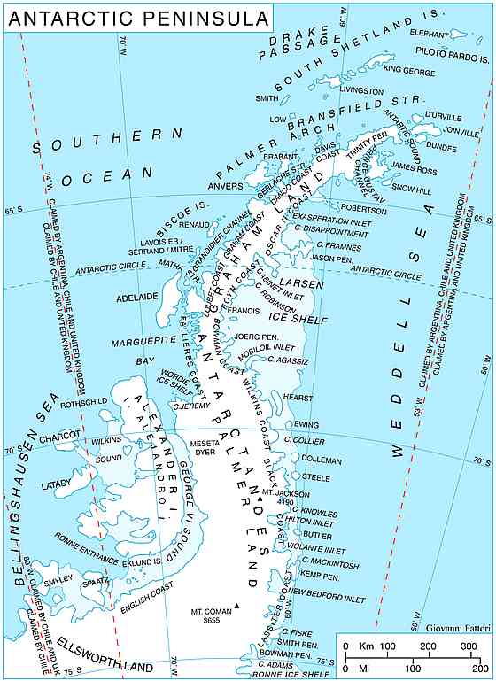 Karte Antarktische Halbinsel